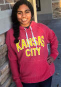 Kansas City Womens Red Wordmark Long Sleeve Hood Sweatshirt