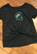 Michigan State Spartans Girls Twisted Fashion T-Shirt - Charcoal