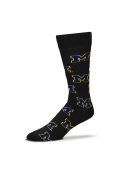 Michigan Wolverines Allover Logo Dress Socks - Black