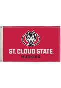 St Cloud State Huskies 3x5 Red Silk Screen Grommet Flag