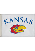 Kansas Jayhawks 2x3 White Silk Screen Grommet Flag