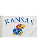 Kansas Jayhawks 3x5 White Silk Screen Grommet Flag