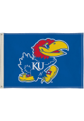 Kansas Jayhawks 2x3 Blue Silk Screen Grommet Flag