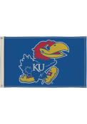 Kansas Jayhawks 3x5 Blue Silk Screen Grommet Flag