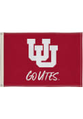 Utah Utes 2x3 White Silk Screen Grommet Flag