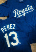 Salvador Perez KC Royals Blue Tri-Blend Name And Number Fashion Player Tee