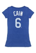 Lorenzo Cain Majestic Threads Kansas City Royals Womens Blue Tri-blend player Player Tee