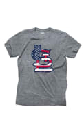 St Louis Cardinals Grey Stars and Stripes Fashion Tee