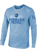 Kansas City Royals distressed screen print Fashion T Shirt - Light Blue