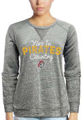 Pittsburgh Pirates Womens Yinz Country Crew Sweatshirt - Grey