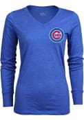 Chicago Cubs Womens Blue Primary Logo T-Shirt