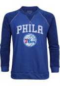 Philadelphia 76ers Wordmark over Primary Fashion Sweatshirt - Blue