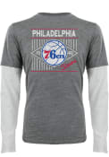 Philadelphia 76ers Grey Streak Fashion Tee