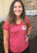 Kansas City Chiefs Womens Triblend Ringer V T-Shirt - Red
