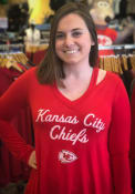 Kansas City Chiefs Womens Separation V T-Shirt - Red