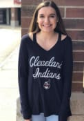Cleveland Indians Womens Swing T-Shirt - Navy Blue