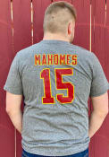 Patrick Mahomes Kansas City Chiefs Majestic Threads Primary Name And Number T-Shirt - Grey