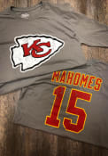 Patrick Mahomes Kansas City Chiefs Majestic Threads Primary Name And Number Long Sleeve T-Shirt - Grey