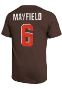 Baker Mayfield Cleveland Browns Majestic Threads Primary Name And Number T-Shirt - Brown