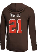Denzel Ward Cleveland Browns Majestic Threads Primary Name And Number Long Sleeve T-Shirt - Brown