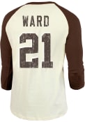Denzel Ward Cleveland Browns Majestic Threads Primary Name And Number Long Sleeve T-Shirt - Brown