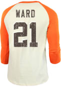 Denzel Ward Cleveland Browns Majestic Threads Primary Name And Number Long Sleeve T-Shirt - Orange