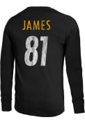 Jesse James Pittsburgh Steelers Majestic Threads Primary N N Long Sleeve T-Shirt - Black