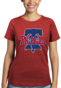 Philadelphia Phillies Womens Triblend Crew Neck T-Shirt - Red