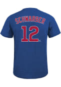 Kyle Schwarber Chicago Cubs Majestic Threads Name And Number T-Shirt - Blue