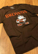 Brownie Cleveland Browns Majestic Threads Wordmark Over Retro Fashion T Shirt - Brown
