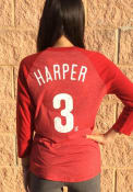 Bryce Harper Philadelphia Phillies Womens Majestic Threads Name and Number Racerback Long Sleeve T-Shirt - Red