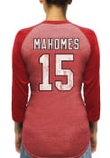 Patrick Mahomes Kansas City Chiefs Womens Majestic Threads Name and Number Triblend Long Sleeve T-Shirt - Red