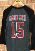 Patrick Mahomes Kansas City Chiefs Womens Majestic Threads Name and Number Raglan Long Sleeve T-Shirt - Black