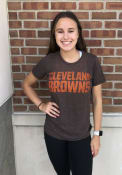 Cleveland Browns Womens Triblend Crew T-Shirt - Brown