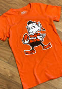 Brownie Cleveland Browns Womens Majestic Threads Triblend Crew T-Shirt - Orange