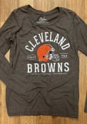 Cleveland Browns Womens Boyfriend Field Goal T-Shirt - Brown