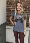 Brownie Cleveland Browns Womens Majestic Threads Boyfriend Brownie Sideline T-Shirt - Grey