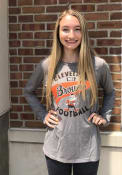 Brownie Cleveland Browns Womens Majestic Threads Boyfriend Flag T-Shirt - Grey