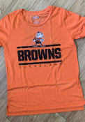 Brownie Cleveland Browns Womens Majestic Threads Brownie Boyfriend T-Shirt - Orange