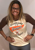 Brownie Cleveland Browns Womens Majestic Threads Flag T-Shirt - Brown