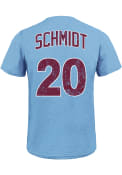 Mike Schmidt Philadelphia Phillies Light Blue Name and Number Fashion Tee