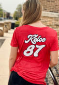 Travis Kelce Kansas City Chiefs Womens Majestic Threads Boyfriend T-Shirt - Red