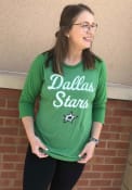 Dallas Stars Womens Triblend 3/4 Raglan Crew Neck T-Shirt - Green