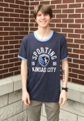 Sporting Kansas City RINGER Fashion T Shirt - Navy Blue