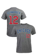 Kyle Schwarber Chicago Cubs Grey Distressed Fashion Player Tee