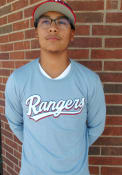 Texas Rangers Alt Wordmark Fashion T Shirt - Light Blue