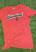 Cleveland Indians Womens Boyfriend T-Shirt - Red