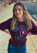 Philadelphia Phillies Womens Field Goal T-Shirt - Maroon