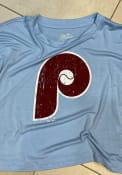 Philadelphia Phillies Womens Triblend T-Shirt - Light Blue