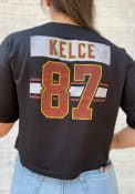 Travis Kelce Kansas City Chiefs Womens Majestic Threads Player T-Shirt - Black